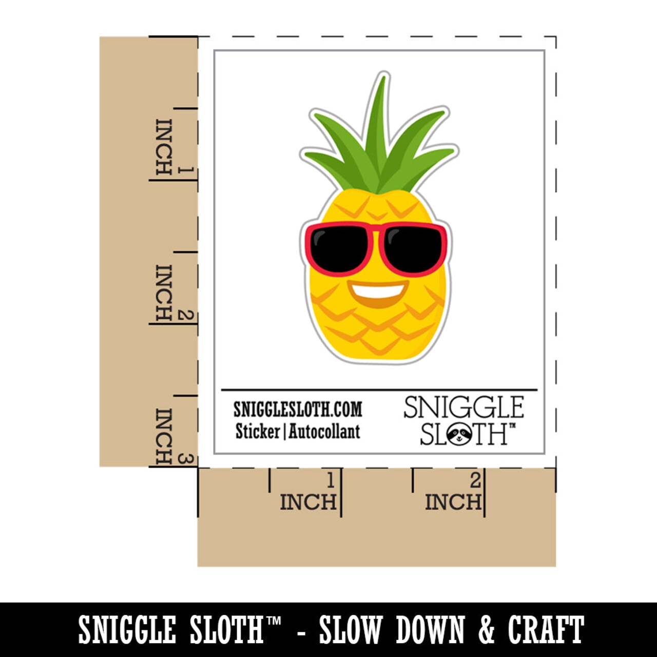 Pineapple with Sunglasses Waterproof Vinyl Phone Tablet Laptop Water Bottle Sticker Set - 5 Pack